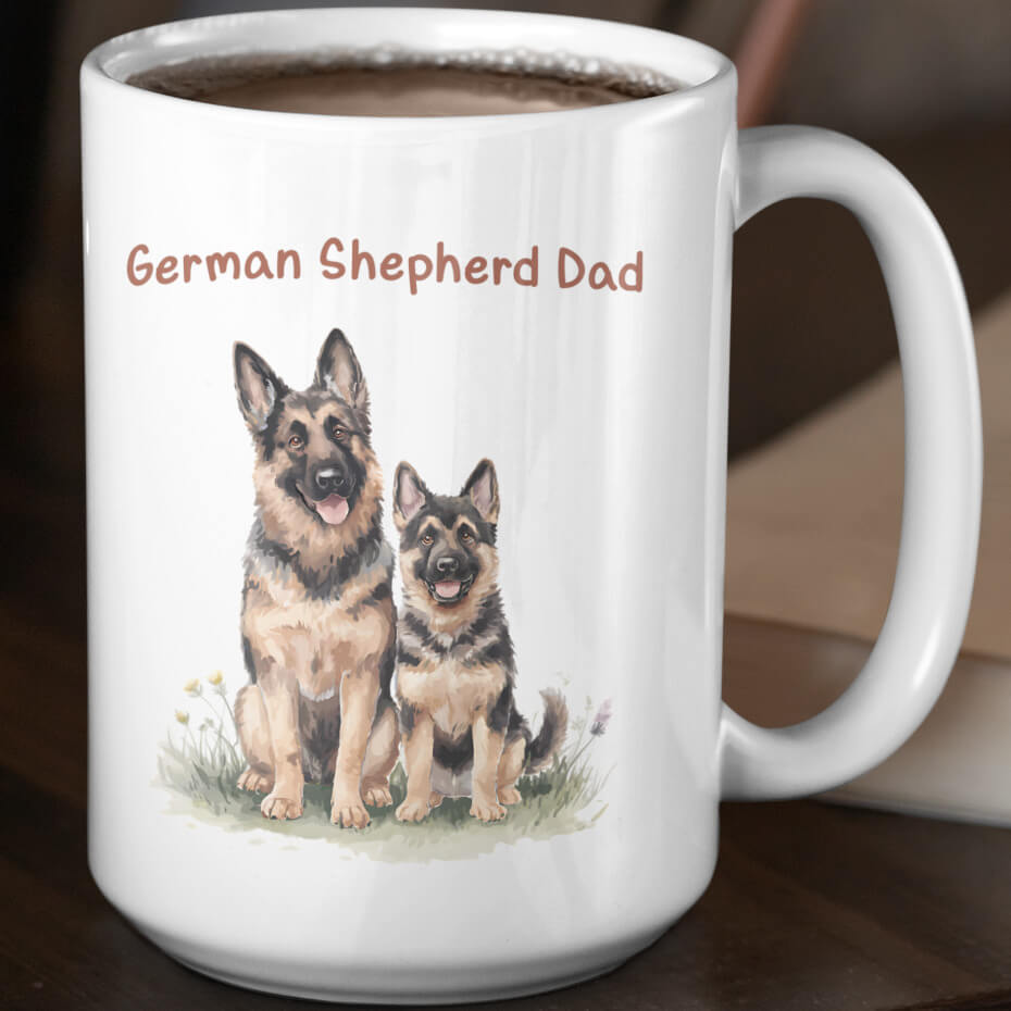 German Shepherd Dad Mug β Dog Lover Coffee Cup, Gift for Pet Dads