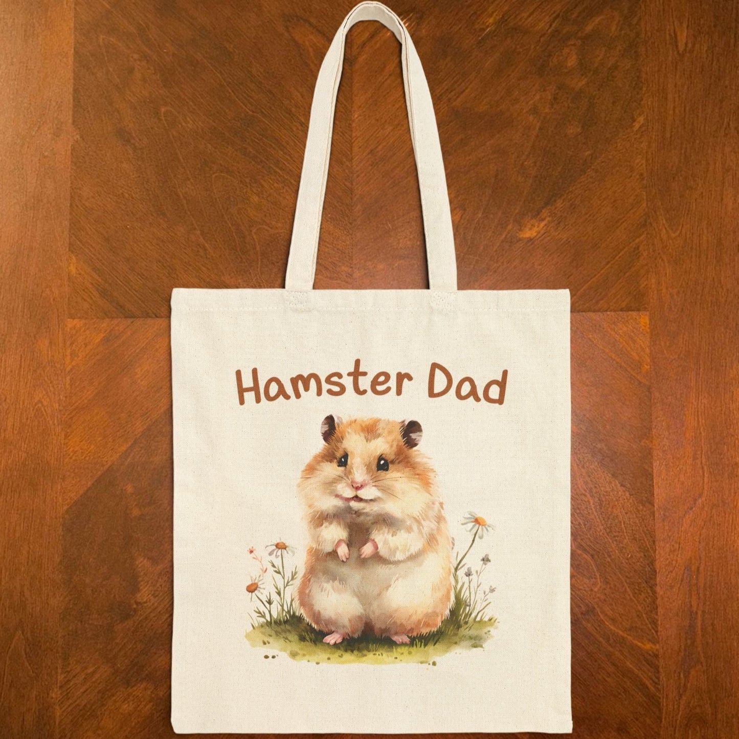 Hamster Dad Tote Bag – Cute Watercolor Pet Lover Gift