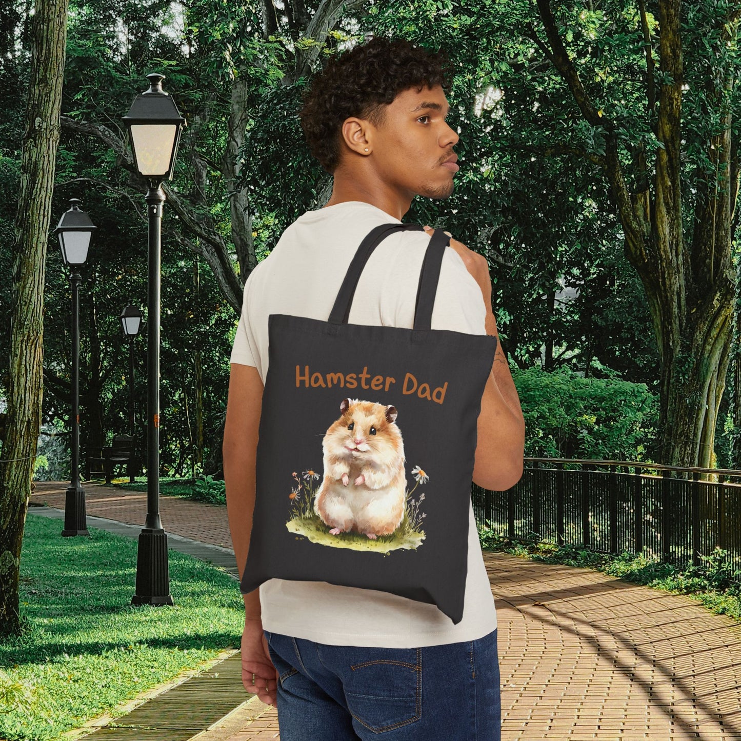 Hamster Dad Tote Bag – Cute Watercolor Pet Lover Gift