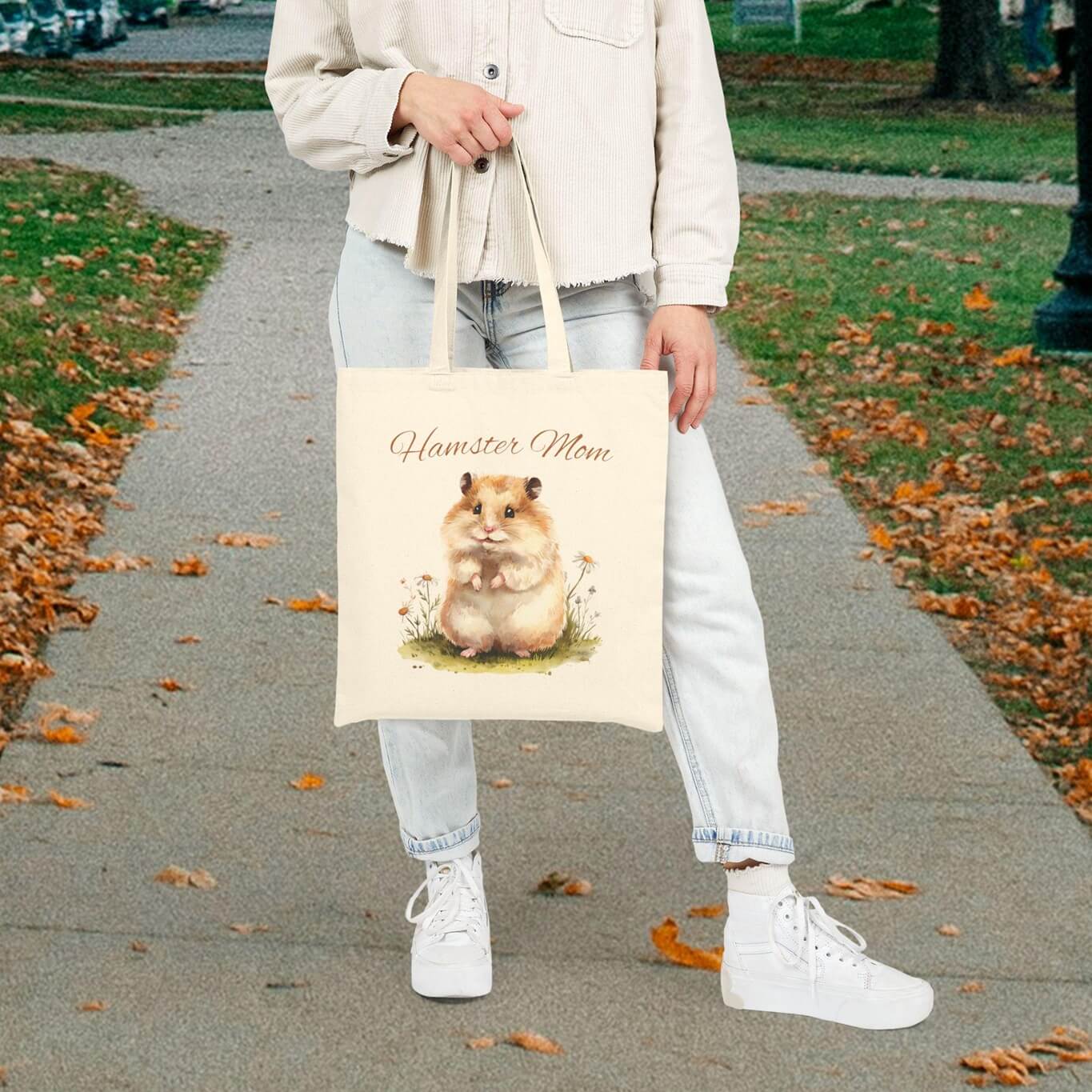 Hamster Mom Tote Bag β Cute Pet Lover Gift, Small Animal Canvas Bag