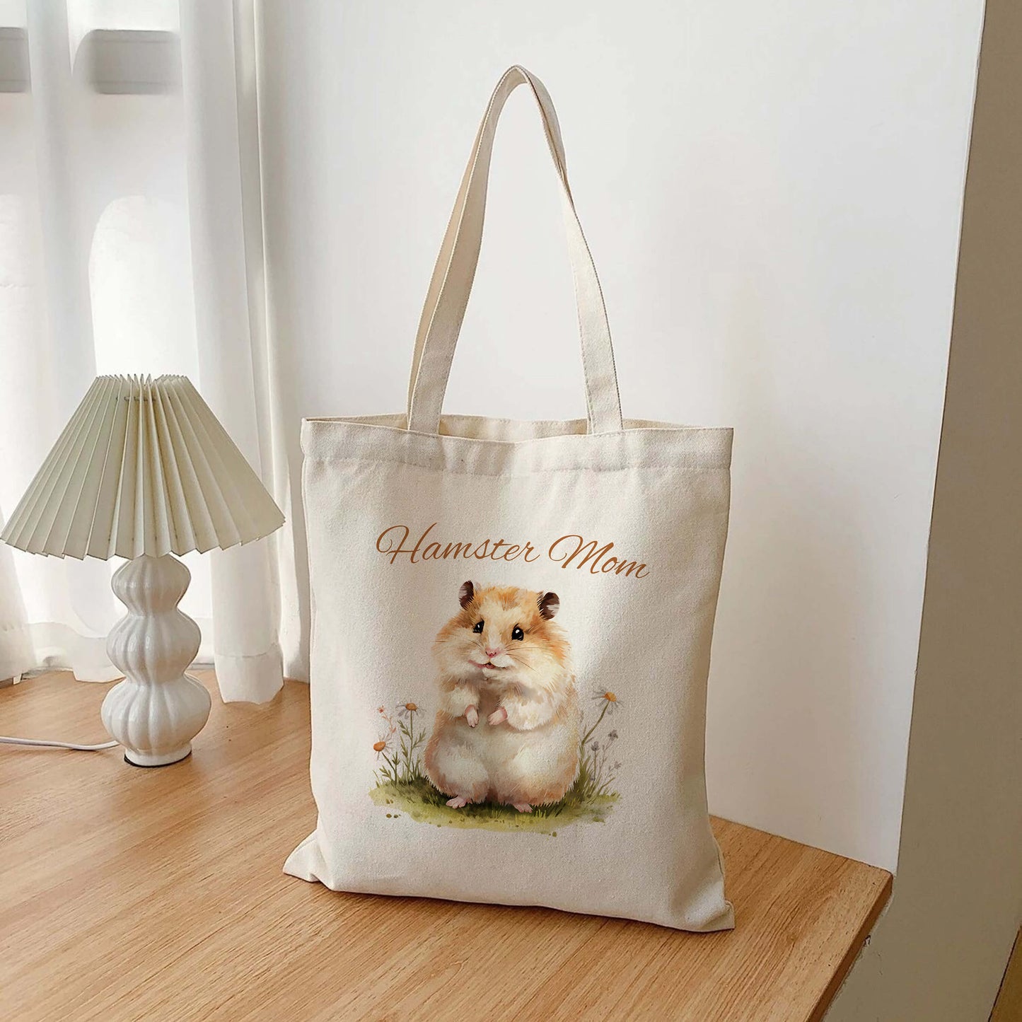 Hamster Mom Tote Bag β Cute Pet Lover Gift, Small Animal Canvas Bag