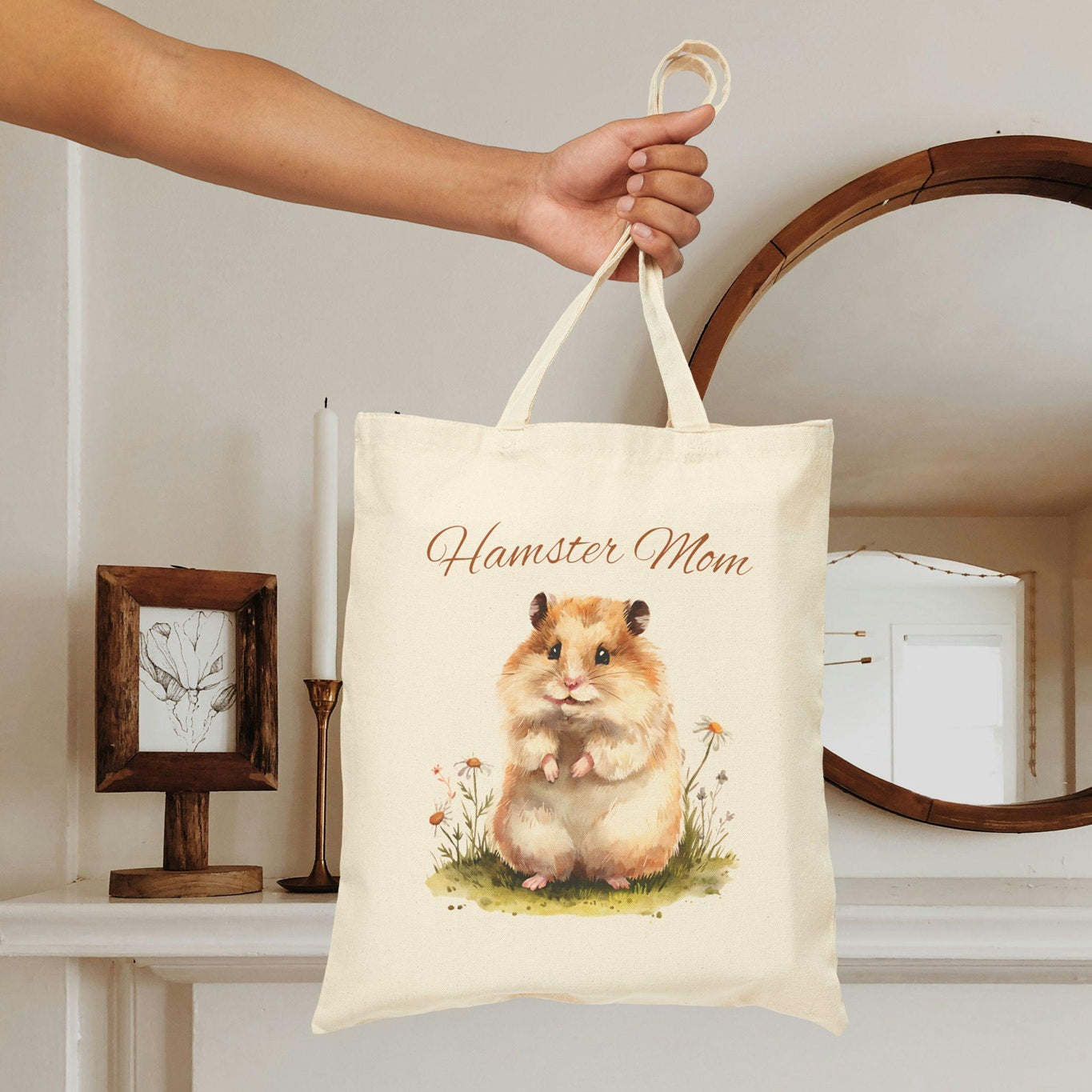 Hamster Mom Tote Bag β Cute Pet Lover Gift, Small Animal Canvas Bag