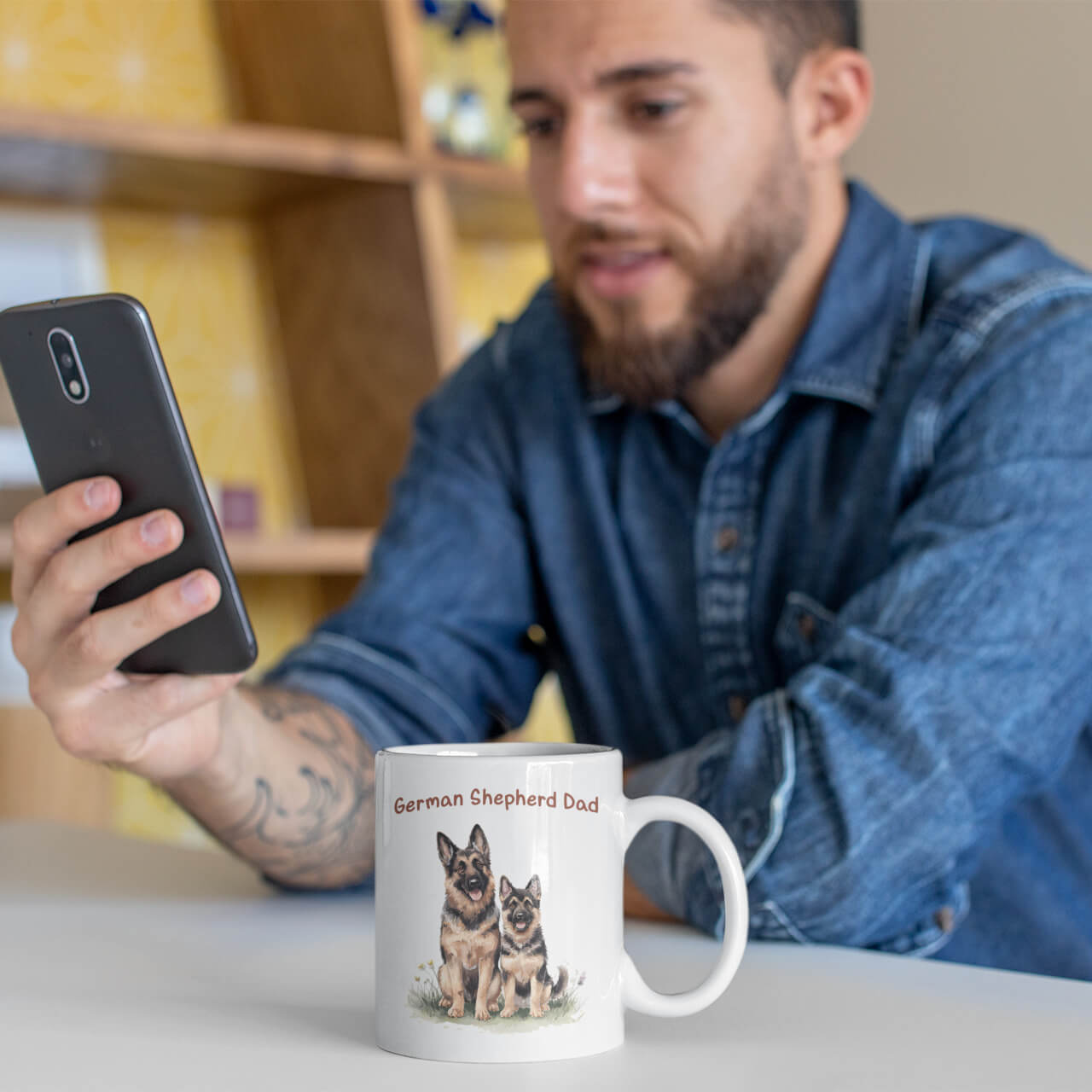 German Shepherd Dad Mug β Dog Lover Coffee Cup, Gift for Pet Dads