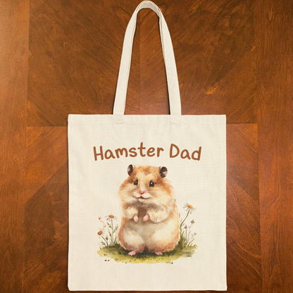 Hamster Dad Tote Bag – Cute Watercolor Pet Lover Gift