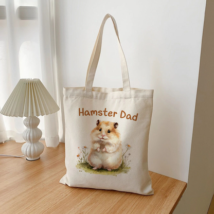 Hamster Dad Tote Bag – Cute Watercolor Pet Lover Gift