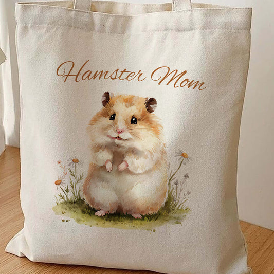 Hamster Mom Tote Bag – Cute Pet Lover Gift, Small Animal Canvas Bag