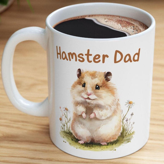Hamster Dad Coffee Mug – Watercolor Pet Lover Gift